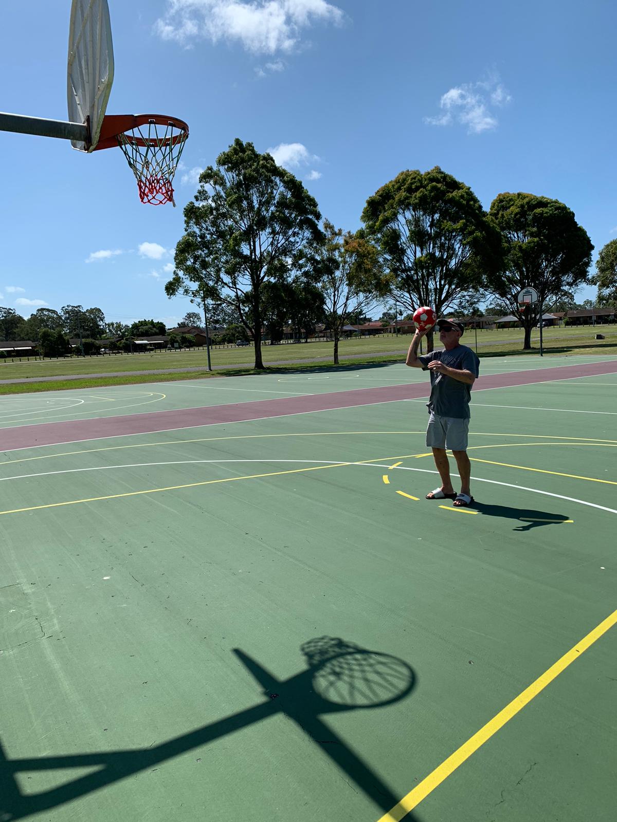 Resident shooting hoops